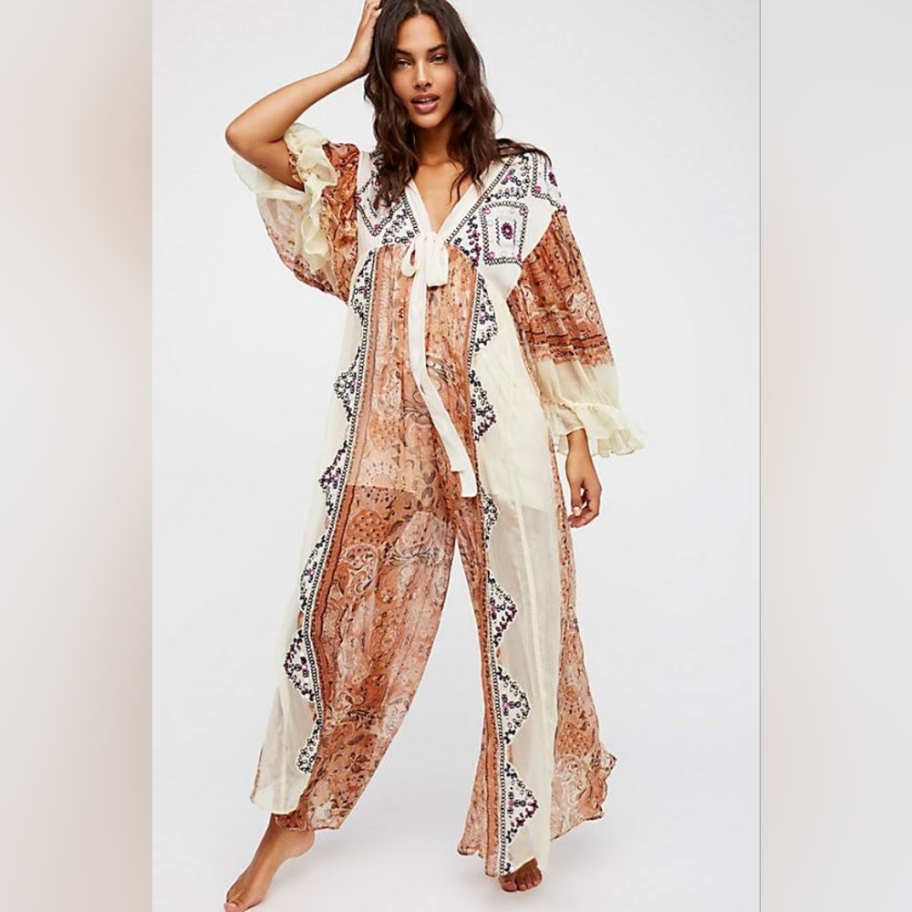 ♦️RARE♦️Free People Marigold Maxi Jumpsuit, Size XS FIRM PRICE - Picture 3 of 16
